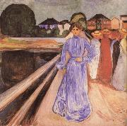 Edvard Munch Gentlewoman on the Bridge oil painting artist